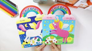 Sách - Unicorns Tô Màu Và Dán Hình - Hơn 100 hình dán siêu xinh - ndbooks