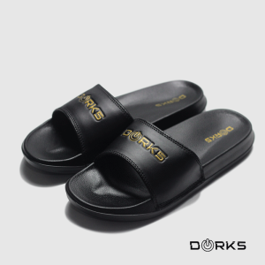 Dorks Orks Black Gold - Sandal Slop Casual Pria Wanita Sendal Selop Slipper Anti Licin Original Dorks