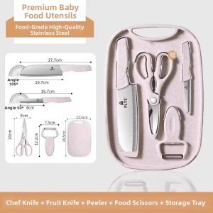 Multipurpose Kitchen Knife Set for Baby Food Prep and Cutting