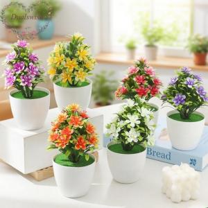 Artificial Mini Plant Potted Plastic Fake Plant Indoor Home Green Plant Desktop Potted Plant Ornament Home Garden Office Decoration