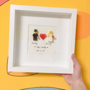 Moon Moon Display Frame 23*23cm Black and White Lego Building Block Wedding Photo Frame Stereo Christmas Gift