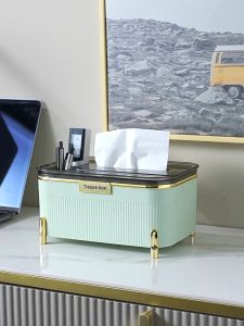 Multi-functional Tissue Box Creative Modern Desktop Paper Storage Holder Versatile Makeup Pens Organizer