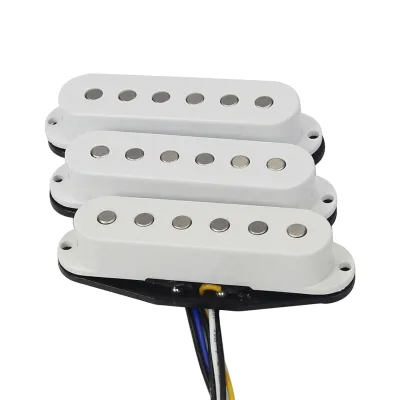FLEOR 3PCS Flat Top SINGLE COIL Pickups VINTAGE Alnico 5 ST กีตาร์ไฟฟ้า Pickups 50/50/52 มม.ชุดสีขาว