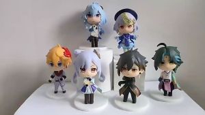 Genshin Impact Q edition KeQing Xiao Tartaglia ZhongLi QiQi GanYu Anime Collection Figuremodel Automobile ornaments gift collection