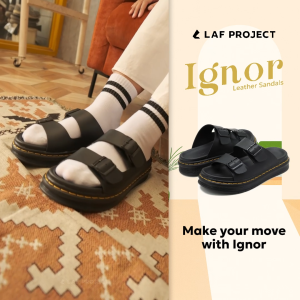 Sandal Slide Pria Wanita Empuk Anti Slip Selop Formal Casual Ignor Hitam LAF Project