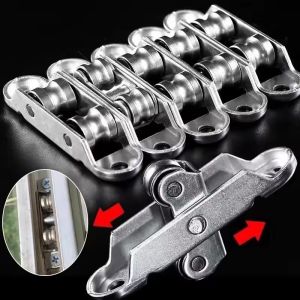 10PCS Doors Window Slot Wheel Zinc Alloy Pulley Double Roller Flat Groove Support Bottom Sliding Roller Hardware Accessory