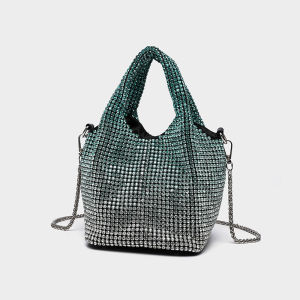 2023 New Luxury Diamond Handbag Bucket Bag Womens Shoulder Bag Casual Style Zipper Closure Artificial Leather Material