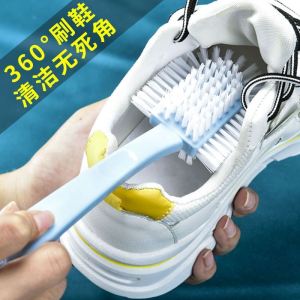 Five-Sided Shoe Brush Hard Bristle Multi-Purpose Shoe Cleaning Tool Home Use Plastic Brush Head No Scratches on Shoes Or Clothes