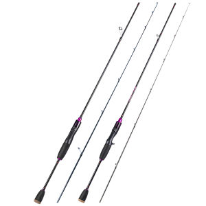 Joran Pancing Travel 2 Bagian 1.8M 2.1M Pengecoran Putar untuk Bass Trout Perlengkapan Memancing Air Asin Air Tawar