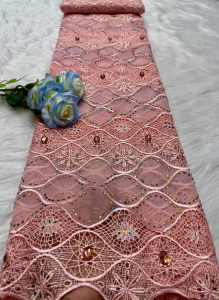 African Hollow Out Guipure Cord Lace Fabric Nigerian Stones Water Soluble Sewing Dresses Womens Dresses High Quality 2026