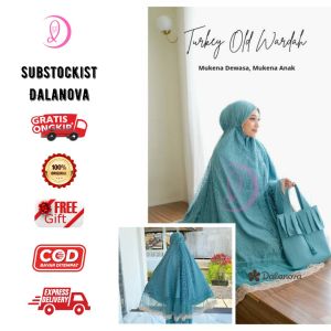 Mukena Turkey Dalanova Couple Ibu dan Anak Usia 1-10 Tahun  Bahan 2 Lapis Cotton Appollen dan Tulle Turkey Yang Adem dan Nyaman dipakai Free Gift