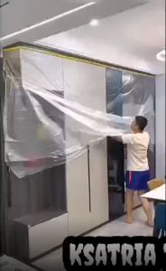 [TERMURAH] Covering Film Masking Tape Ksatria Tape | Oil Painting | Furniture Car Protect Cover Plastic Film Barrier - COD