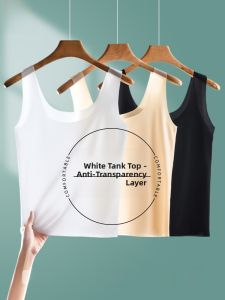 MiiOW | MiiOW Womens Ice Silk Strap Vest Ultra-Thin Seamless Base Layer Prevent Exposure Summer Fashion Versatile Inner Wear