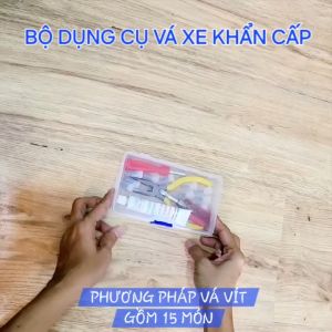 Hộp Dụng Cụ Vá Vỏ Xe Không Ruột Khẩn Cấp 15 Món Phương Pháp Vá Vít Nhanh Gọn Dễ Dàng Tự Vá