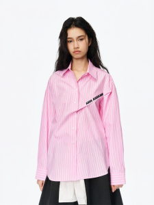 ANN ANDELMAN | Vertical Stripes Irregular Loose Blouse