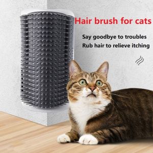 Cat Corner Comb Brush Scratcher Massage Self Groomer with Catnip Scratcher Remove Floating Hair