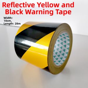Reflective Warning Tape Yellow and Black Striped Warning Line Reflective Stickers Reflective Film Safety Warning Line Yellow Caution Tape