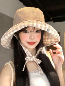 BAOYINFEI | Retro Checkered Face-slimming Sun Protection Fisherman Hat