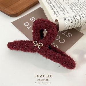 Red High-End Small Fragrance Style Hair Clip Womens 2025 New Model Large Quantity Ponytail Shark Clamp Hair Accessories