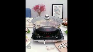 Stainless Steel Single Hot Pot Steamboat With Transparent Glass Lid Anti-Scald Handle Durable Periuk Masak Sup