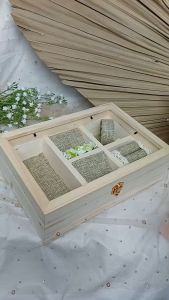 Kayu Tempat Perhiasan Cincin Gelang Kalung Logam Mulia dan Uang untuk Seserahan Pernikahan - KUCGKLM