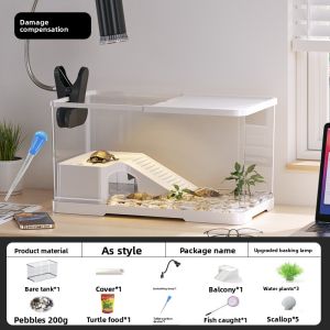 HUICHONG | Small Eco-scenic Turtle Terrarium with Climbing Ramp and Drainage Capabilities Full Set
