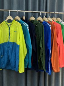 Mens Outdoor Breathable Waterproof Fabric Sun Protection Skin Jacket Hooded Jacket Lightweight Portable Summer Camping Travel Gear