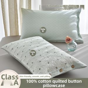BEIPIN | 100% Cotton Buttoned Quilted Moisture-Resistant Pillow Cover