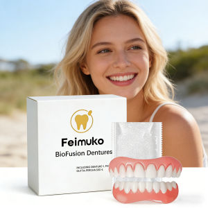 Dentures Full Set Natural Upper Lower Braces Silicone Denture Set for Men Women Instant Confident Fake Tooth Oral Hygiene Care
