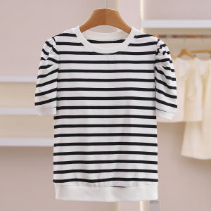 Versatile Comfortable Striped Short Sleeve T-Shirt
