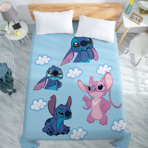 Stitch Fitted Sheet Cocoanut Matting Fitted Sheet Tatami Cute Children Mattress Cover Protective Cover 1.8M Dormitory Cartoon Bed Sheets