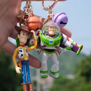 Bandai | 2026 NEW Cute Toy Story Woody And Buzz Lightyear Doll Keychain Bag Cartoon Pendant Anime Figure Accessory For Birthday Gift