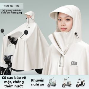 QUANYAN | Áo Mưa Chống Thấm cho Phụ Nữ Đi Xe Máy E-bike Dùng Được cho 1 đến 2 Người