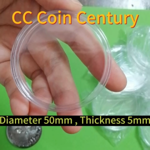 Kotak Akrilik Telus Untuk Koleksi Syiling Clear Acrylic Round Box for Coin Collection -Stationery