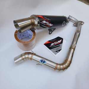 Knalpot Racing Samlong Original Vin Project black coating anti gores fullsistem inlet 38 beatscoopy Vario aerox pcx Mio sporty Mio smile fino dll