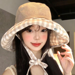 BAOYINFEI | Retro Checkered Face-slimming Sun Protection Fisherman Hat