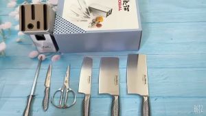 Bộ dao kéo và thanh liếc 7 món cao cấp Global Yoshikin Nhật Bản - Hàng Gift Set