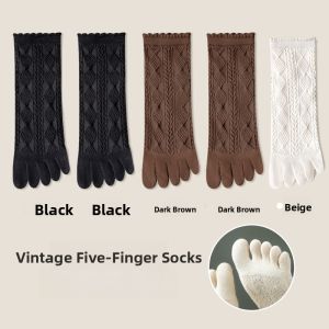 Miiow | Womens Five-Finger Short Tube Socks Anti-Odor Absorbent Thumb Floor Socks Breathable Cotton Blend Comfortable All-Match Socks
