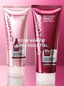 [NEW LAUNCH]Glad2Glow Retinol Niacinamide Smooth Bright Body Serum Lotion Lightweight Texture Vitamin B5 Hydrate Floral Scented Long-lasting