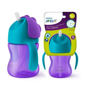 Avent Straw Botol Cup My Bendy Dinosaur Straw Cup 200ml/7oz or 300ml/10oz
