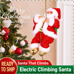 Santa Claus Climbing Ladder Doll Christmas Decoration Plush Doll Toy for Christmas Gift Toy