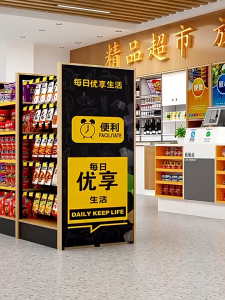 Rak Kedai Runcit Murah Rak Pameran Makanan 5 Tingkat dengan Roda Rak Supermarket & Kedai Runcit