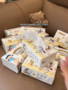 Sunde x Snoopy Space Explorer/Music Party/Colorful Dopamine Facial Tissue 5Ply 40 Draws /76Draws Virgin Wood Pulp Tissue