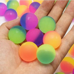 Fun High Bounce Toy Balls Kids Bouncing Ball Pattern  Two-color Bounce Ball Birthday Gift Kids Gift Party Favor Decoration