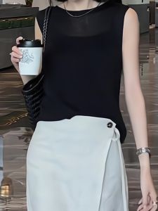 French Elegant Thin Ice Silk Sleeveless T-Shirt: A Stylish Summer Must-Have