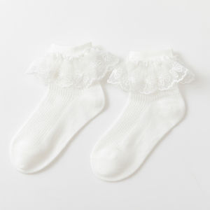 Girl Socks Summer Thin Girls Kids Lace Lace Princess Socks Summer Mesh Breathable Pure Cotton Boat Socks