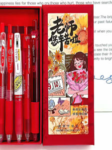 Zebra Red Pen Set Neutral Bullet Tip Quick Dry Ink Teachers Day Gift Box for Female Teachers Smooth Speedy Dry Gifts