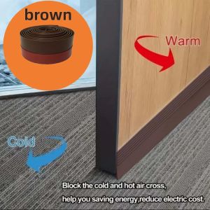 1pc Door Draft Stoppers For Bottom Of Door Adjustable Self-Adhesive Sound-Proof Door Bottom Seal Strip