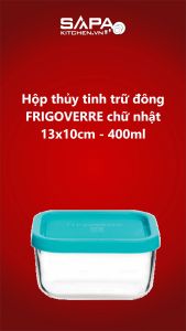 Hộp trữ đông bằng Thủy Tinh Frigoverre chữ nhật 400ml Bormioli Rocco 335170MA2121990