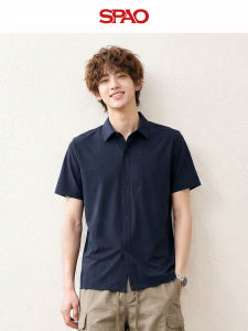 spao | Áo Sơ Mi Tay Ngắn Chất Lụa Băng Tôm Màu
